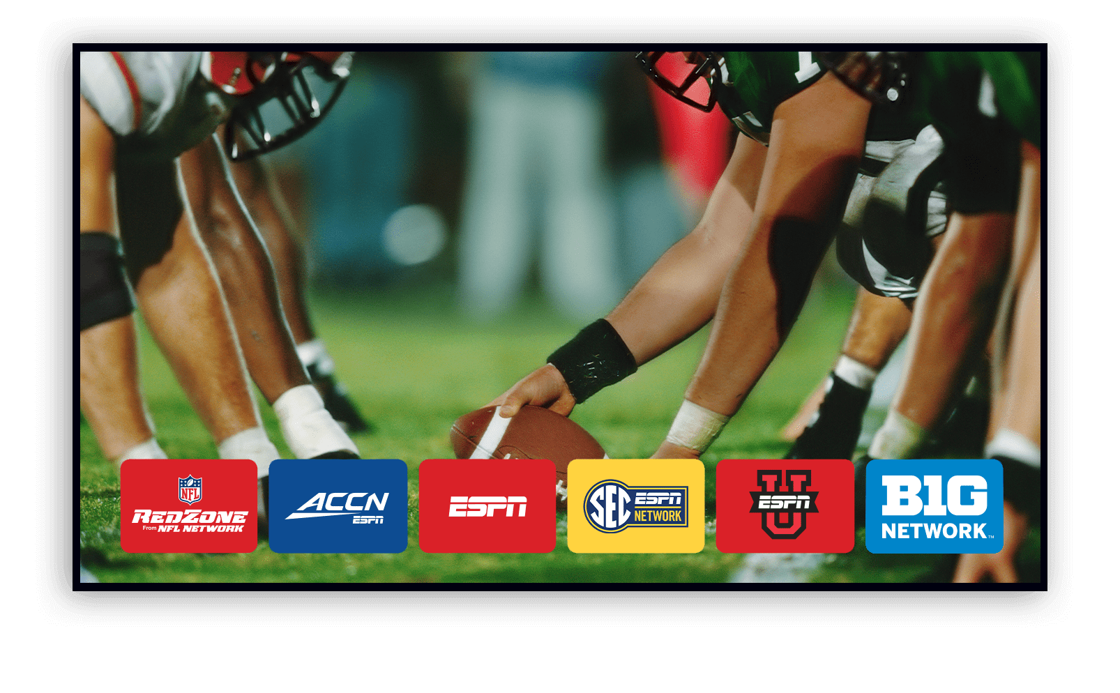 TV screen with logos