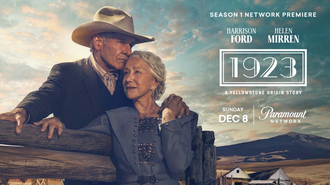 Harrison Ford and Helen Mirren in promotional art for '1923' on Paramount Network